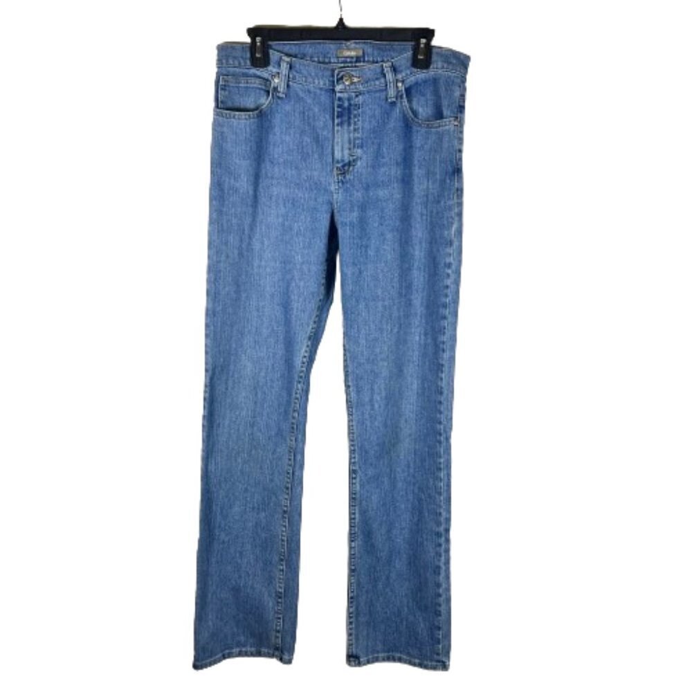 Cabelas Womens Classic High Rise Straight Leg Jeans Size 8‎ Long Medium Wash